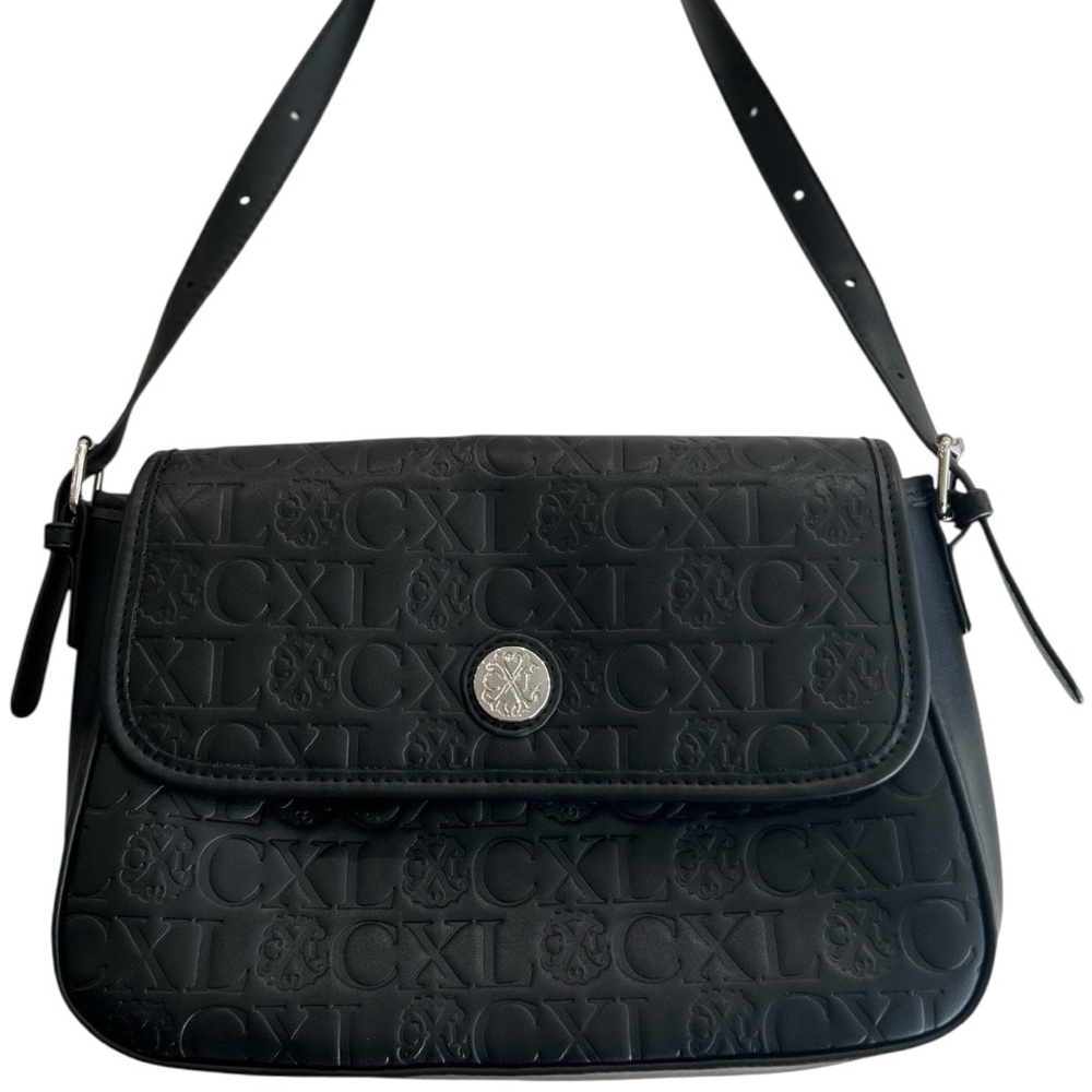Christian Lacroix CXL by Christian Lacroix Embossed Black Shoulder Bag NWOT